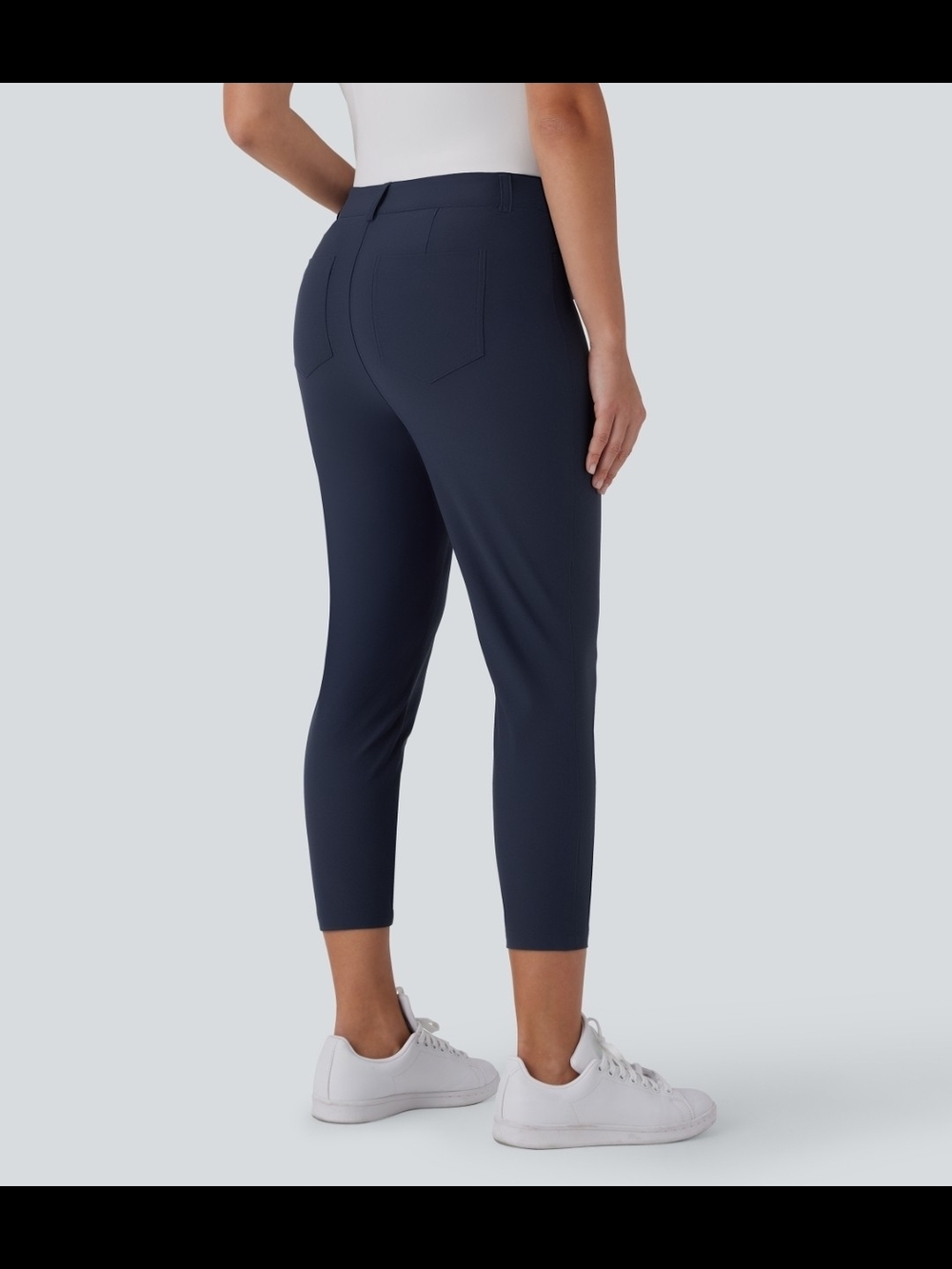 Women's Black Golf Capri Pants - Picture 2 of 4